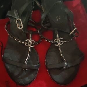 Chanel rhinestone sandals